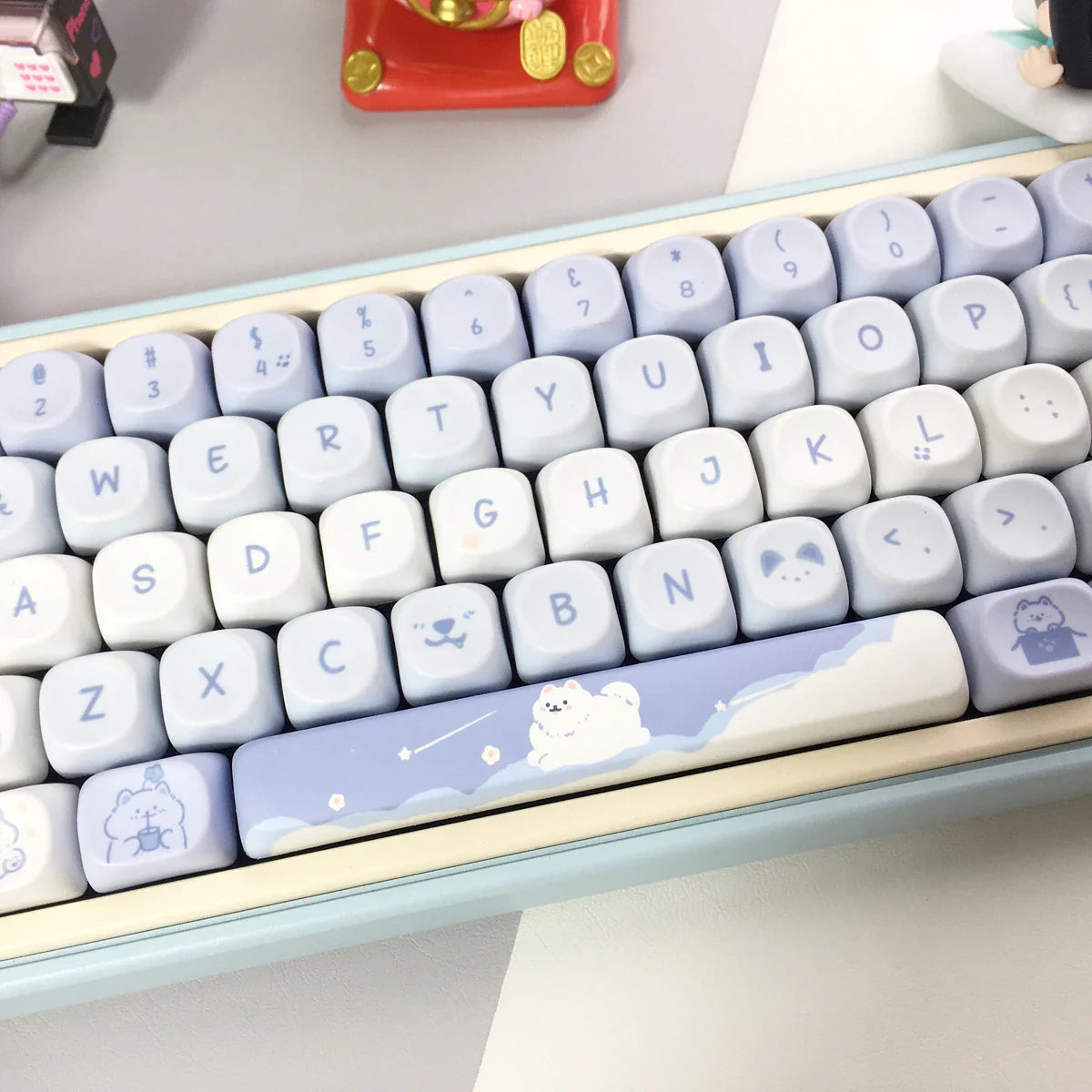 95 Keys artoon Cute Puppy Cat Kitty Keycaps GMK PBT Keycap MOA Profile Dye Sublimation For DIY Mechanical Keyboard Girls Gift