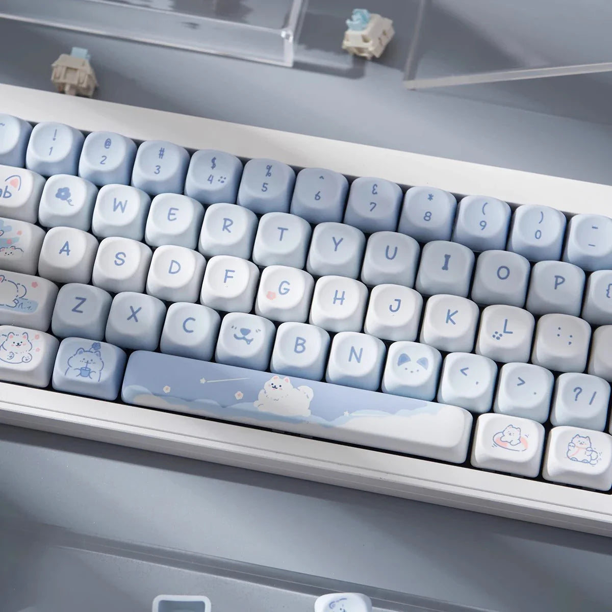 95 Keys artoon Cute Puppy Cat Kitty Keycaps GMK PBT Keycap MOA Profile Dye Sublimation For DIY Mechanical Keyboard Girls Gift