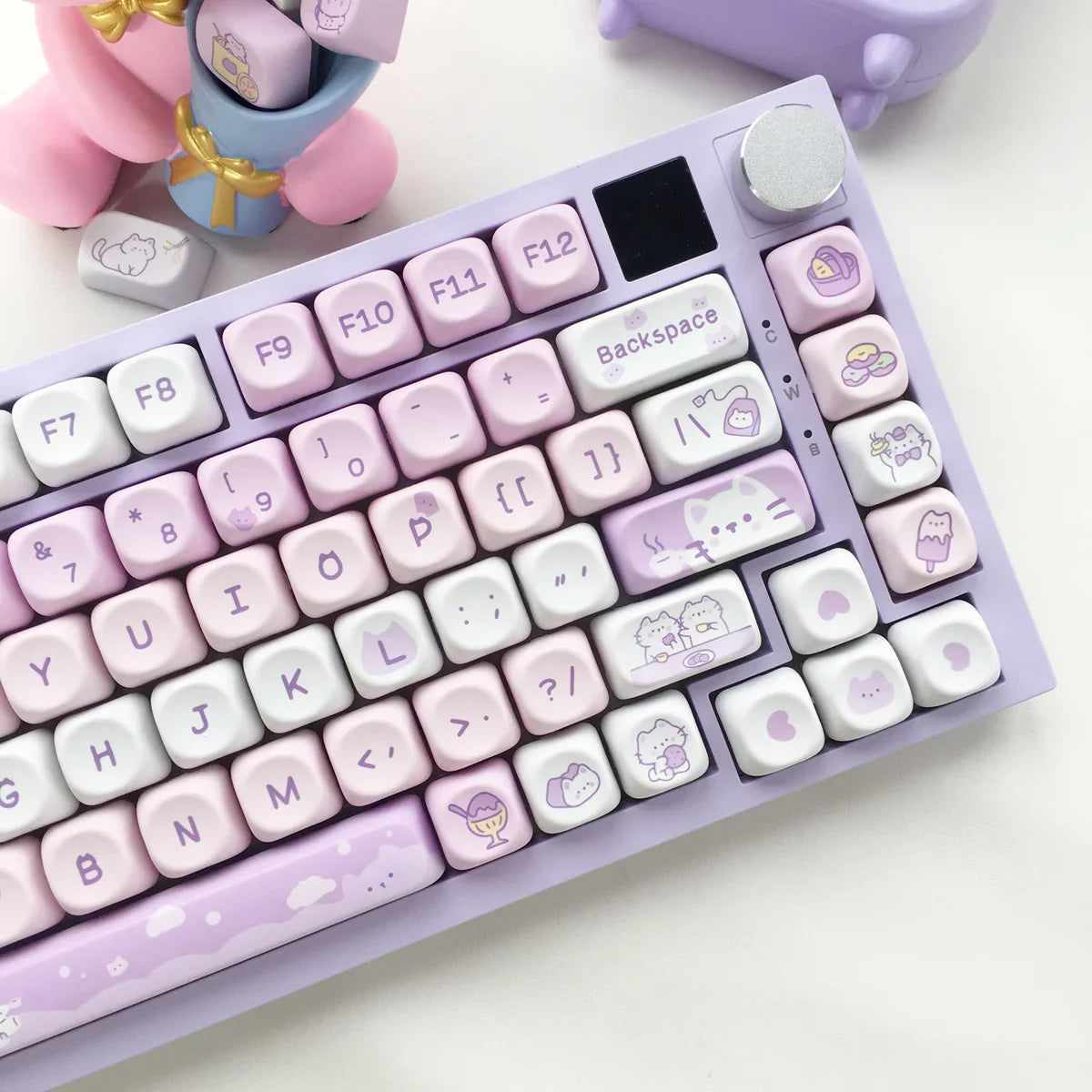 95 Keys artoon Cute Puppy Cat Kitty Keycaps GMK PBT Keycap MOA Profile Dye Sublimation For DIY Mechanical Keyboard Girls Gift