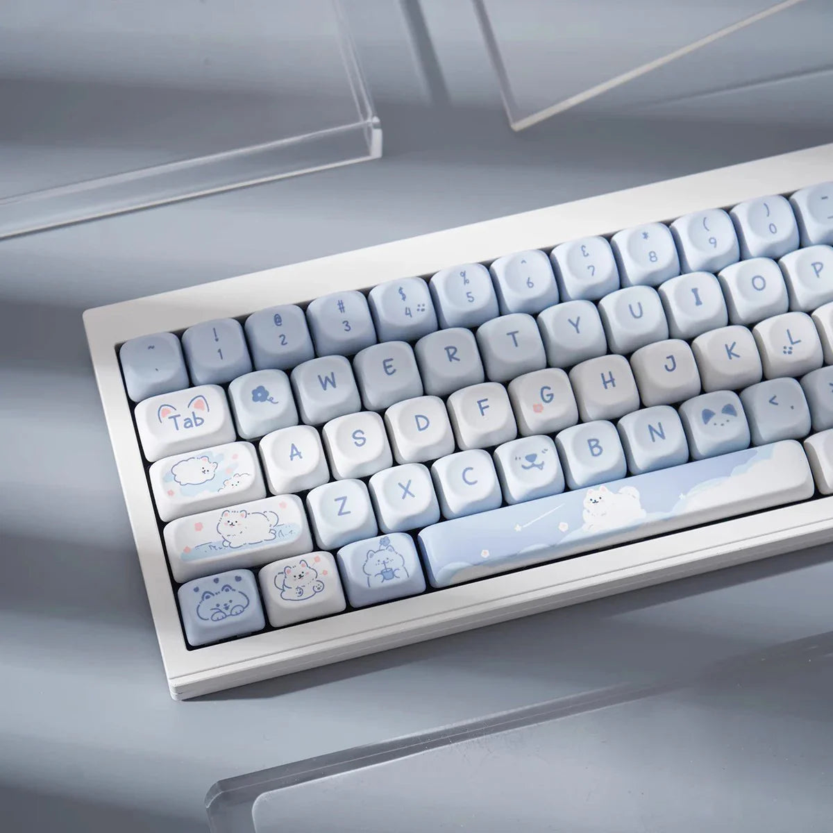 95 Keys artoon Cute Puppy Cat Kitty Keycaps GMK PBT Keycap MOA Profile Dye Sublimation For DIY Mechanical Keyboard Girls Gift