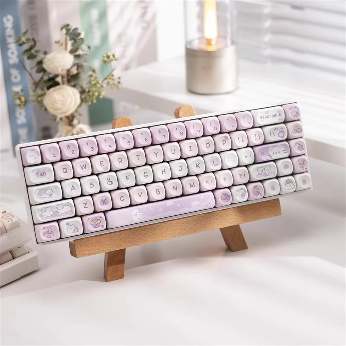 95 Keys artoon Cute Puppy Cat Kitty Keycaps GMK PBT Keycap MOA Profile Dye Sublimation For DIY Mechanical Keyboard Girls Gift