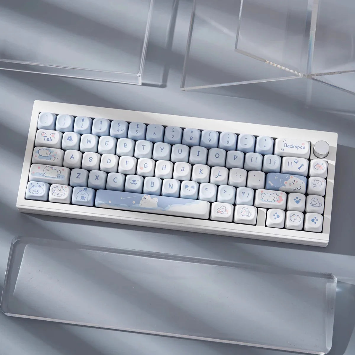 95 Keys artoon Cute Puppy Cat Kitty Keycaps GMK PBT Keycap MOA Profile Dye Sublimation For DIY Mechanical Keyboard Girls Gift