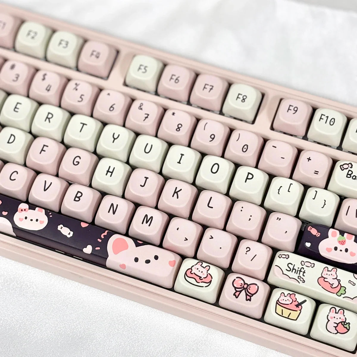 95 Keys artoon Cute Puppy Cat Kitty Keycaps GMK PBT Keycap MOA Profile Dye Sublimation For DIY Mechanical Keyboard Girls Gift